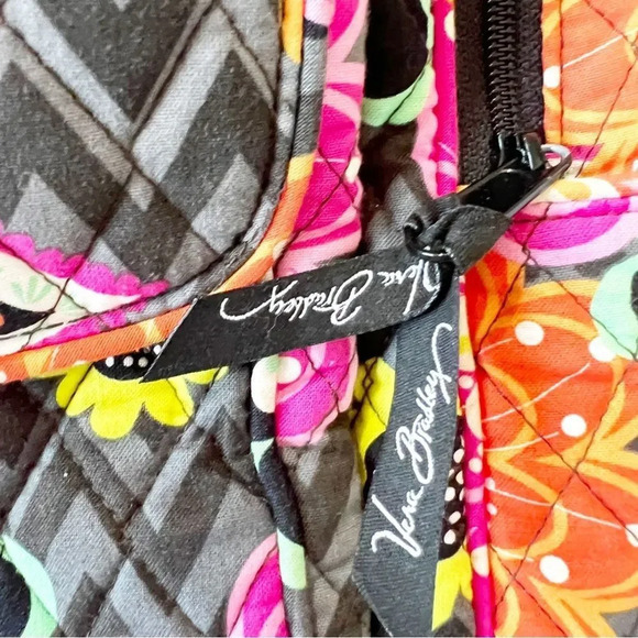 Vera Bradley Iconic‎ Campus Backpack Ziggy Zinnia Black Quilted Floral School - Picture 7 of 14